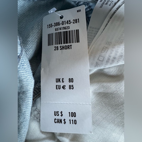NEW Abercrombie & Fitch 90s The Loose Wide Leg High Rise Light Blue 28 Short - Picture 7 of 12